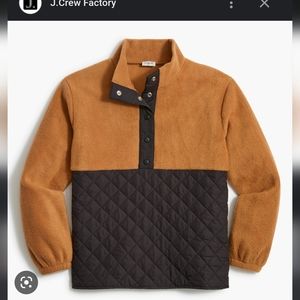 J. Crew Woven Sherpa zip-up